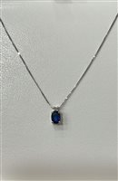 Collier Floriddia Gioielli Femme in Or blanc Zaffiro 0.47 Ct 57274 COLLANA ZAFFIRO E BRILLANTE - 57274 COLLANA ZAFFIRO E BRILLANTE